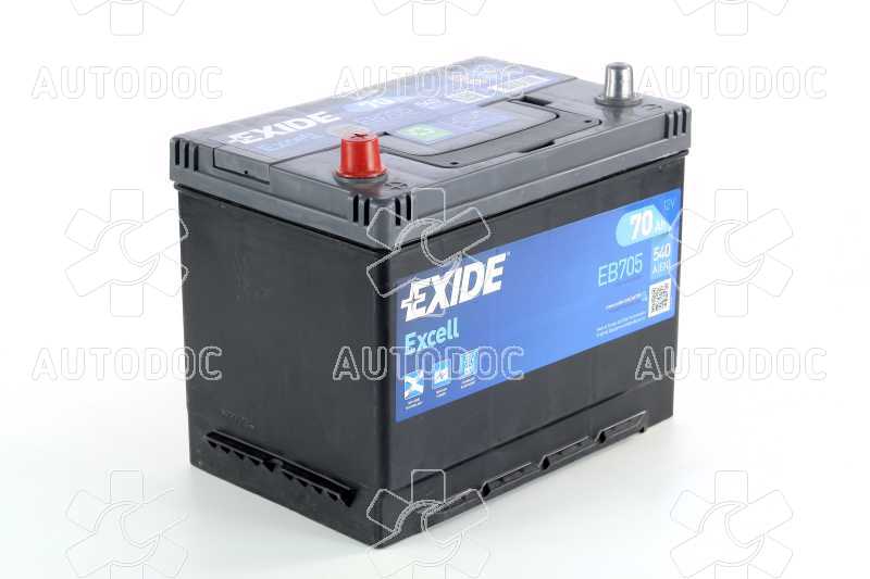 Аккумулятор   70Ah-12v Exide EXCELL(266х172х223),L,EN540 Азия. Фото 2