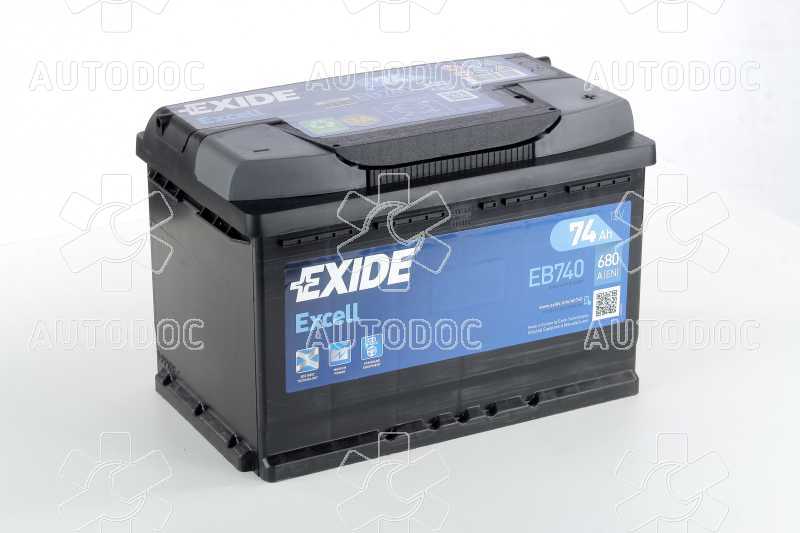 Аккумулятор   74Ah-12v Exide EXCELL(278х175х190),R,EN680. Фото 2