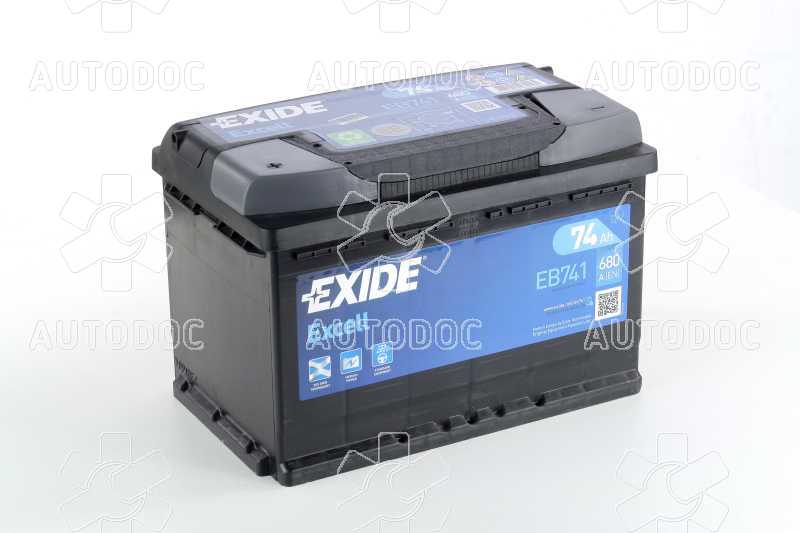 Аккумулятор   74Ah-12v Exide EXCELL(278х175х190),L,EN680. Фото 2