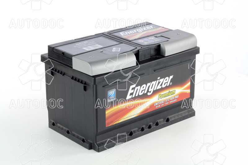 Аккумулятор   72Ah-12v Energizer Prem.(278х175х175), R,EN680. Фото 2