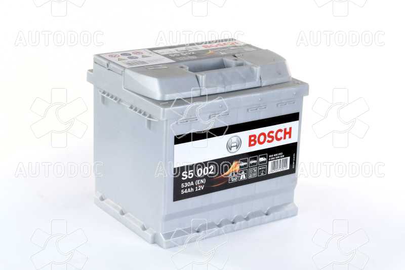 Аккумулятор   54Ah-12v BOSCH (S5002) (207x175x190),R,EN530. Фото 2