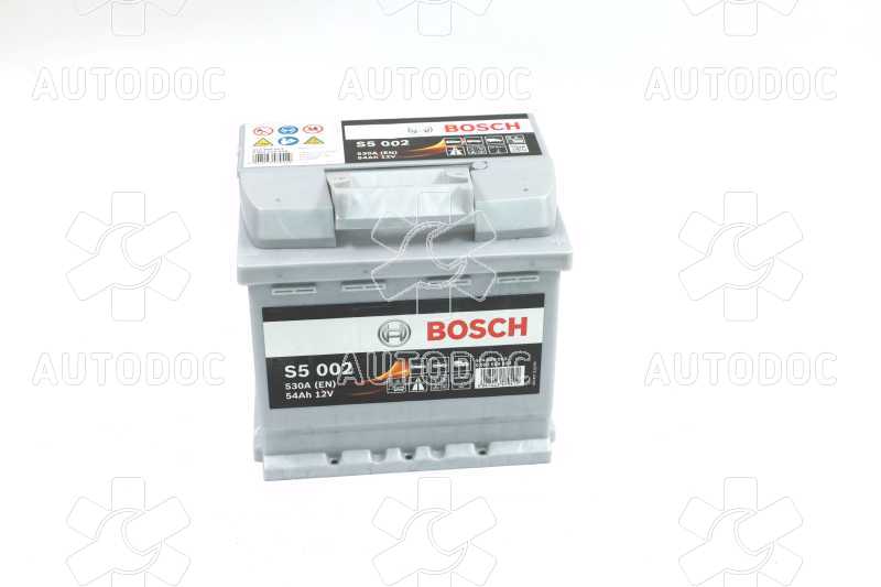 Аккумулятор   54Ah-12v BOSCH (S5002) (207x175x190),R,EN530. Фото 10