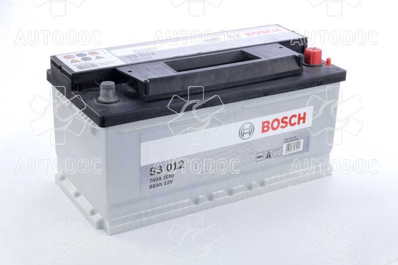 Аккумулятор   88Ah-12v BOSCH (S3012) (353x175x175),R,EN740. Фото 1