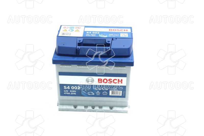 Акумулятор 52Ah-12v BOSCH (S4002) (207x175x190),R,EN470. Фото 10