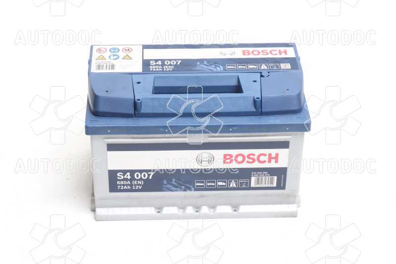 Акумулятор 72Ah-12v BOSCH (S4007) (278x175x175),R,EN680. Фото 6