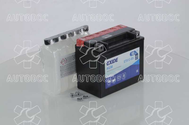 Аккумулятор   10Ah-12v Exide AGM (ETX12-BS) (150х87х130) L, EN150. Фото 2
