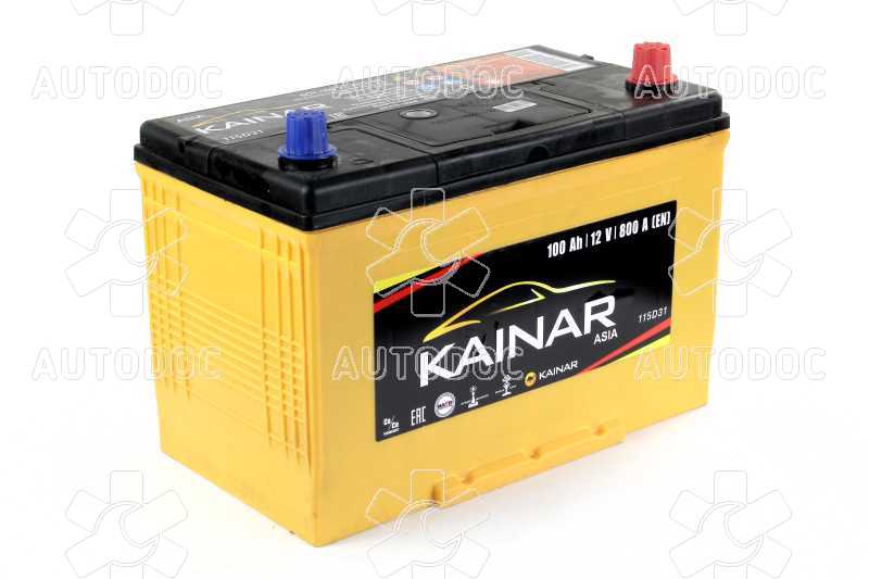 Аккумулятор  100Ah-12v KAINAR Asia (304x173x220),R,EN800 Азия. Фото 1