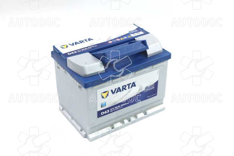 Аккумулятор   60Ah-12v VARTA BD(D43) (242х175х190),L,EN540. Фото 1