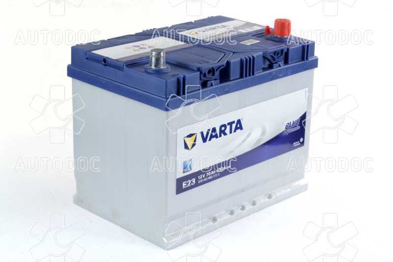 Аккумулятор   70Ah-12v VARTA BD(E23) (261х175х220),R,EN630 Азия. Фото 2